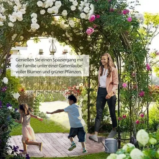 Arche Jardin pour Rosiers Plantes Grimpantes, 188x230cm Metal Arceau à Rosiers, Arche de Rosiers Vigne Mariage, Pergola Tonnelle de Jardin, Intérieur Extérieur Décoration de Fête de Mariage (Noir)