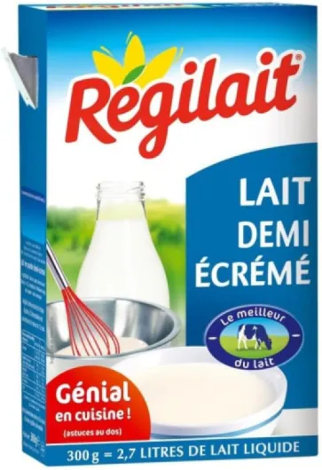 REGILAIT Lait en Poudre Demi-écrémé 300g - Pour une Boisson Lactée Savoureuse et Crémeuse - Idéal pour le Petit-déjeuner et les Collations G - Lot De 4 - Vendu Par Lot