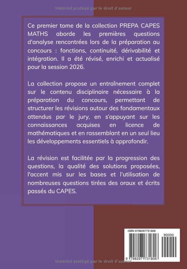PREPA CAPES MATHS 2026: Analyse 1