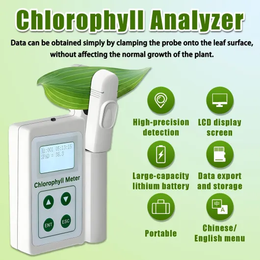 Testeur portatif de nutrition des plantes et testeur de chlorophylle – Test non destructif, précision SPAD de 0,0 à 99,9, 2 Go de stockage pour l'agriculture et le jardinage de précision