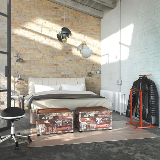 HAKU Valet de chambre, valet multifonctionnel, cerisier, bois massif - Dimensions : L 47 x H 102 x P 36 cm, Style : Traditionnel Rouge