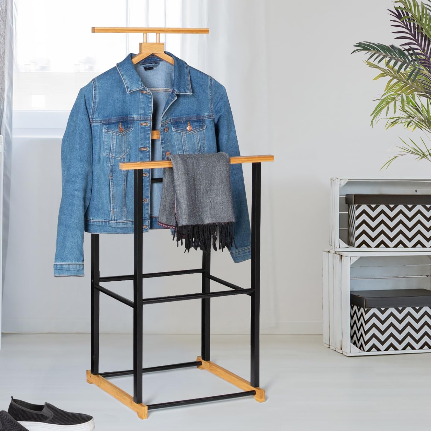 Valet de chambre TOM effet bois et métal