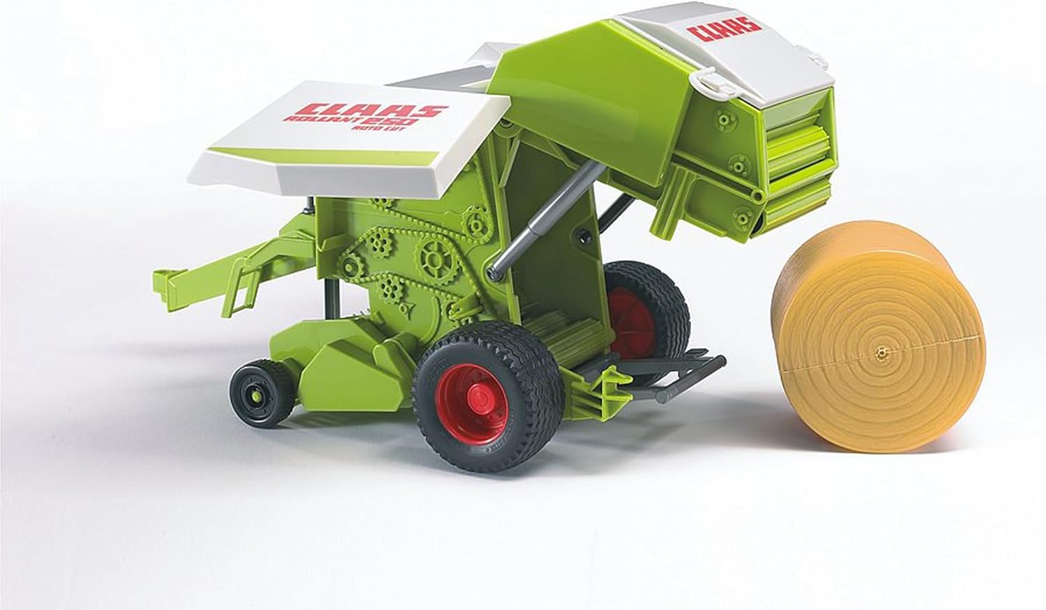02121 - Presse à balles rondes Claas Rollant 250, remorque de tracteur, balles rondes