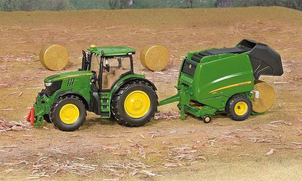 2465, Presse à Balles Rondes John Deere 990, 1:32, Métal/plastique, Vert, Côté et hayon ouvrables Presse à Balles Rondes 990
