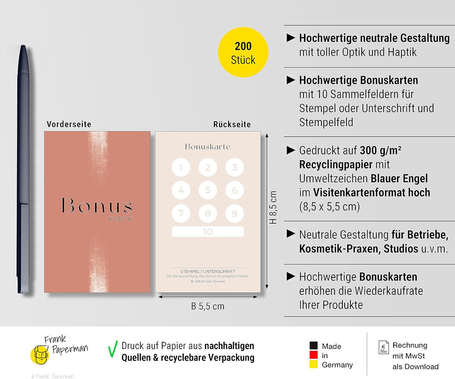 Lot de 200 cartes bonus, cartes de fidélité, cartes de fidélité, cartes de fidélité, cartes de fidélité, cartes de fidélité, cartes de fidélité, cartes de fidélité pour salon, beauté,