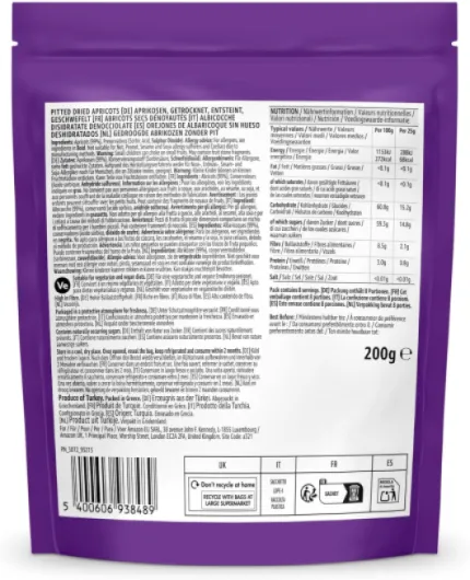 Abricots Secs, 200g, 1 paquet 1x200grams