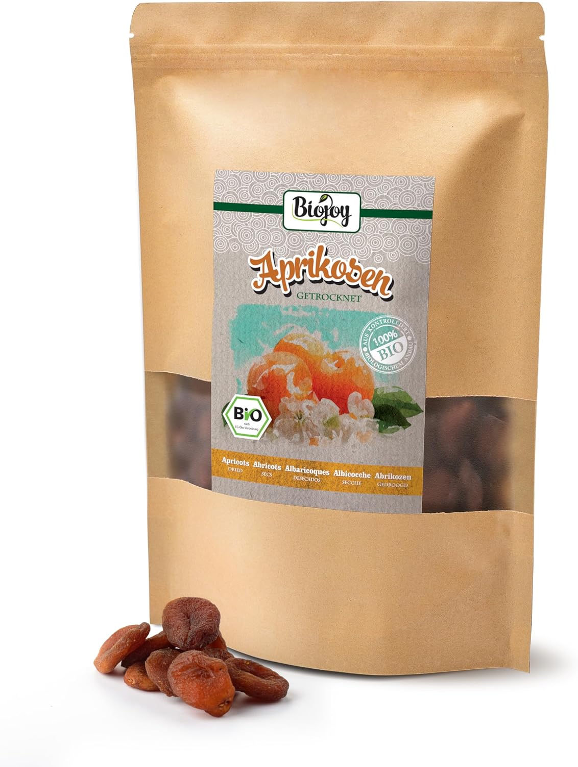 Abricots secs BIO (1 kg), moelleux et dénoyautés 1 kg (Lot de 1)