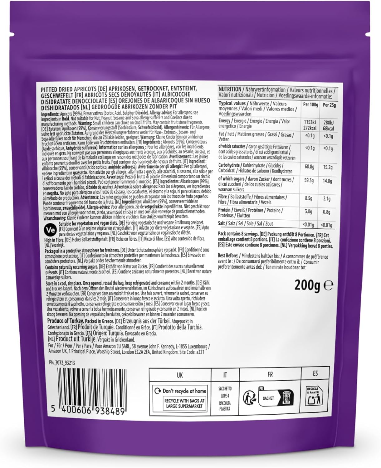 Abricots Secs 200 g, lot de 7
