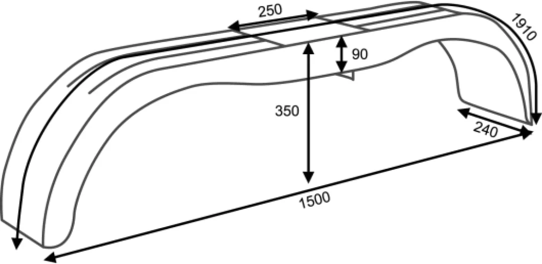 Kit de Deux Garde-Boue jumelés pour remorque DOMAR D20300 13-14", passages de Roues Plats 1500/240mm