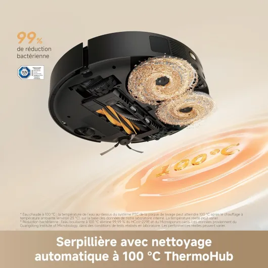 L50s Pro Ultra Robot aspirateur Laveur, 30 000 Pa, 100 Jours de vidage Automatique, Nettoyage des serpillières à Haute température, Nettoyage des Bords et des Coins, Brosse Anti-enchevêtrement L50s Pro Ultra Noir