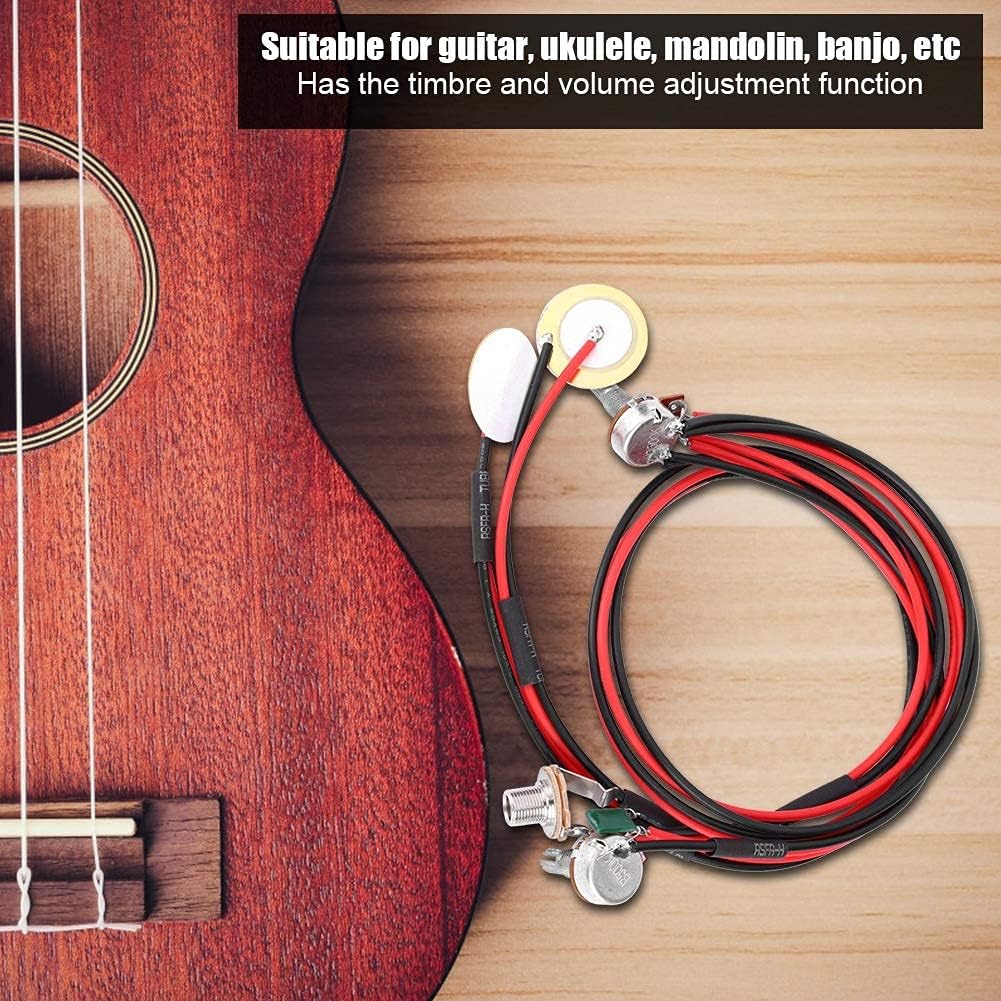 Capteurs de, transducteur piézo-électrique, double capteur de piézo-électrique de 6,35 mm avec contrôle du volume et de la tonalité - Instruments de guitare acoustique pour