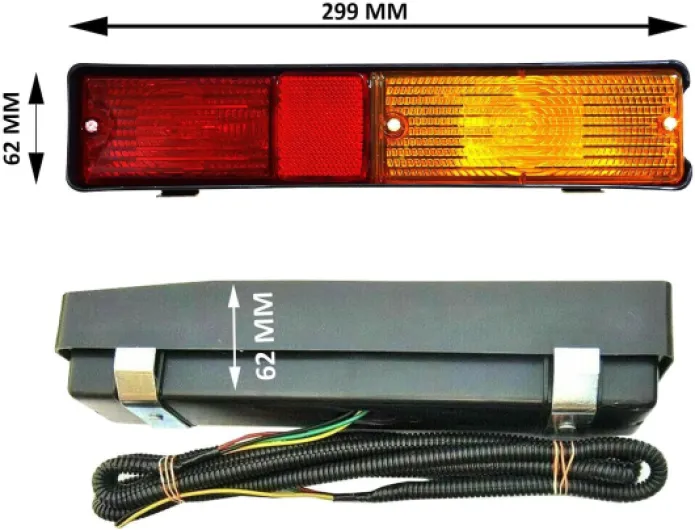 Massey Ferguson - Kit de 2 feux arrières pour tracteurs, couleur rouge et ambre de 12 V, adapté pour les tracteurs Massey Ferguson Modal série 300