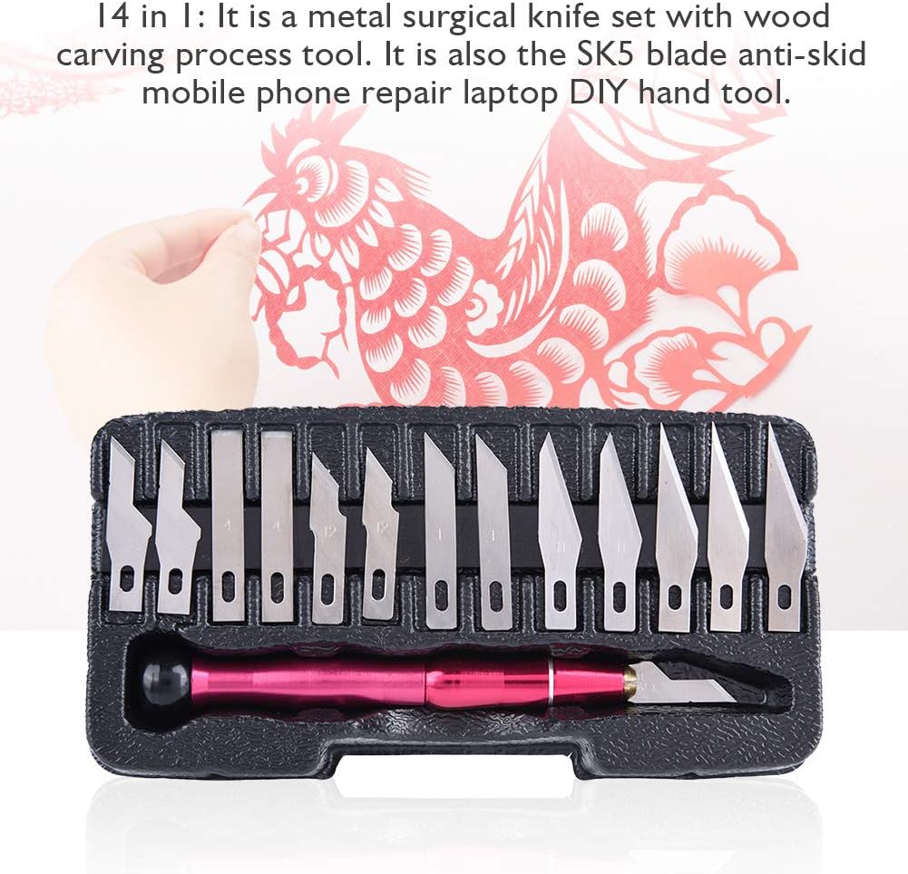 Cutter de Précision DIY Set Couteau à Découper en Métal Kit Outils de R éparation Téléphone/PC pour Travaux d'art Découpage Sculpture etc.