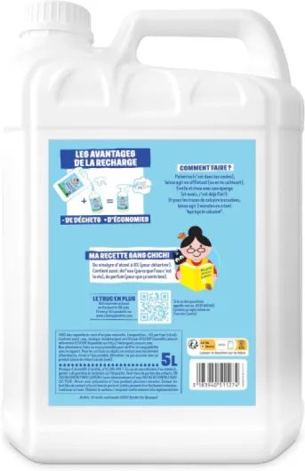 Vinaigre Ménager Citron - Nettoyant Détartrant Multi-Surfaces Ecocert - Fabriqué en France - 5 L 5 l (Lot de 1) Citron 8°