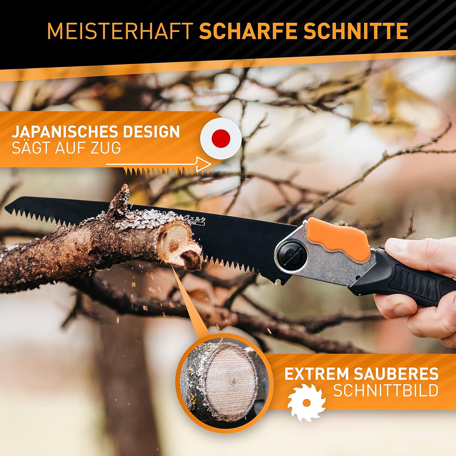 HARDTWERK Scie d'élagage pliante Alpha avec verrouillage de sécurité (210 mm) - Outil polyvalent pour le jardin