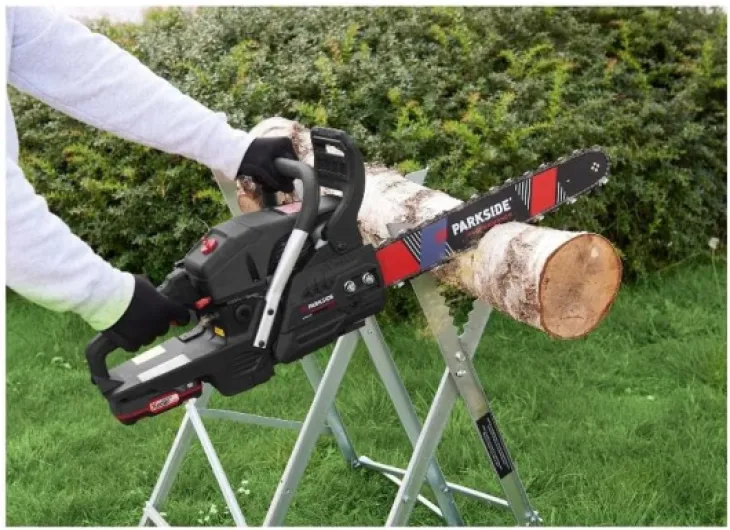 PARK SIDE PERFORMANCE - Tronçonneuse à Essence 56 cc - Démarrage Électrique - PPBKS 56- Guide 40 cm