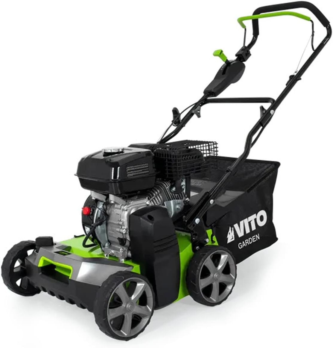 Scarificateur Thermique Essence 5,4 CV – Scarificateur & Démousseur Pelouse 2000 m², Largeur 40cm, Réglable, Bac 45L