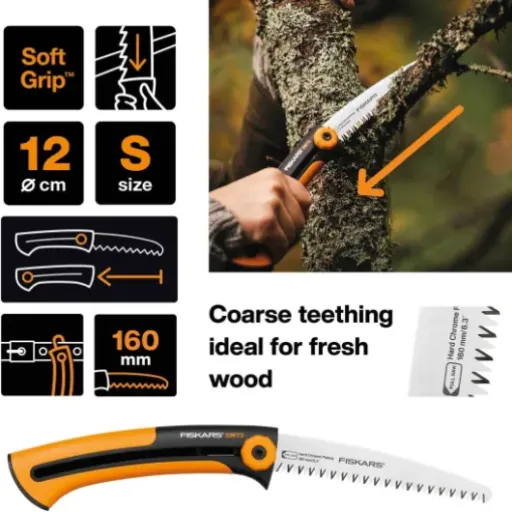 Test Fiskars Xtract SW73 : la petite scie pliante qui taille sérieux dans le bois vert