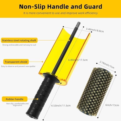 Kit de brosse Roto 150/200 mm pour ski, axe de brosse Roto, brosse à cire avec 3 brosses en nylon, laiton, crin de cheval pour épilation, poignée de ski rotative pour perceuse électrique 200mm