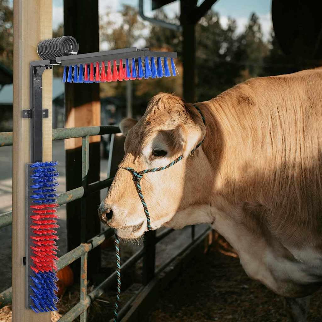 Brosse à Gratter pour Bétail, Brosse de Massage pour Vache Rouge et bleu 84 x 10 x 91 cm PVC