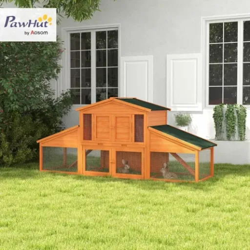 Test PawHut Clapier XXL 2 étages : grand espace pour lapins, mais bois assez léger