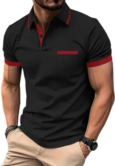 SwissWell Lot de 3 Polo Homme Manches Courtes Polo de Golf Léger Lot de Polos été Pack 3 T Shirt de Travail Respirant Noir Gris Foncé Rose M