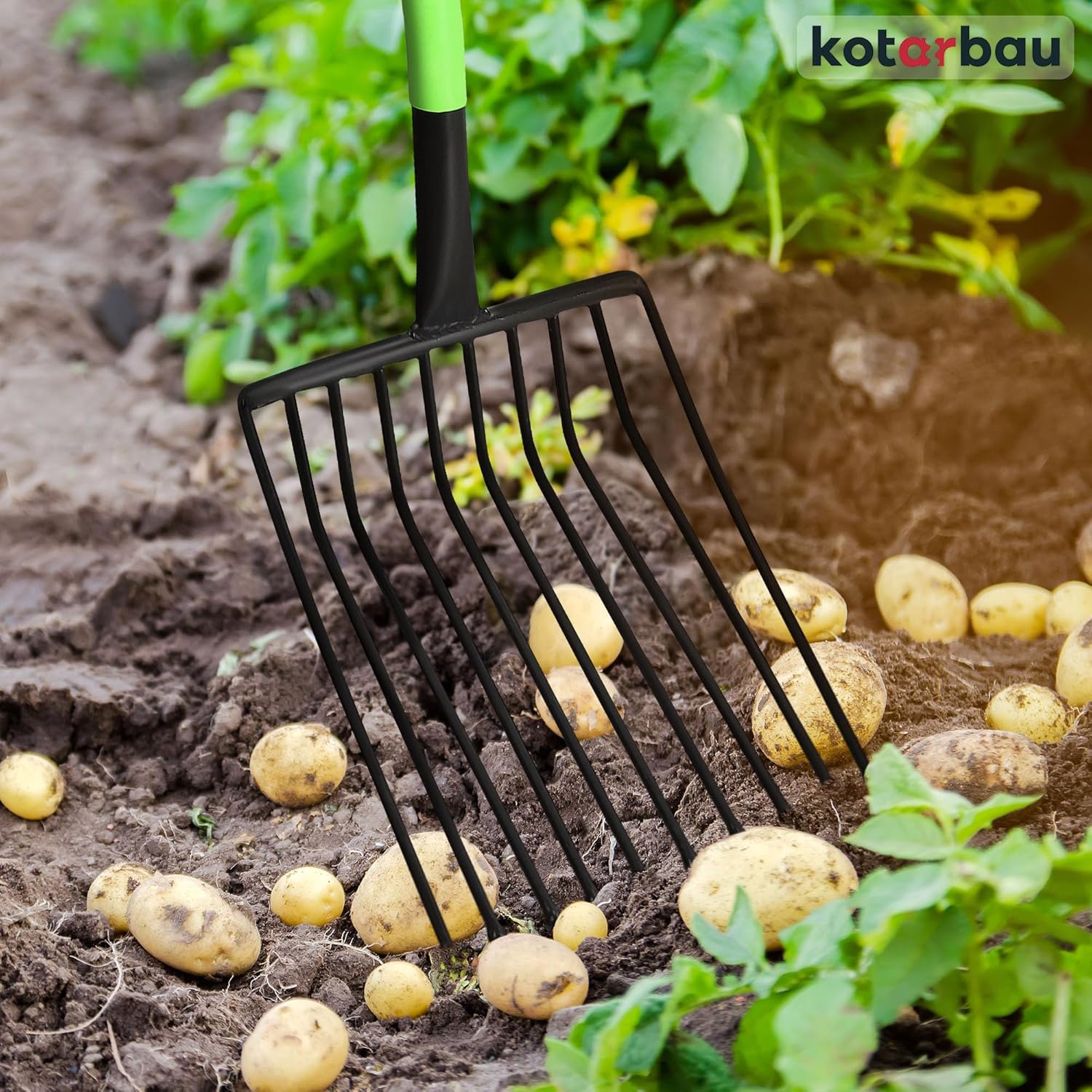 ® Fourchette à Pommes de Terre Fourche de Jardin 10 Dents Fourche à Bêcher avec Manche en Métal 120 cm Fourche à Compost à Fumier Outil de Jardinage Accessoire de Jardin