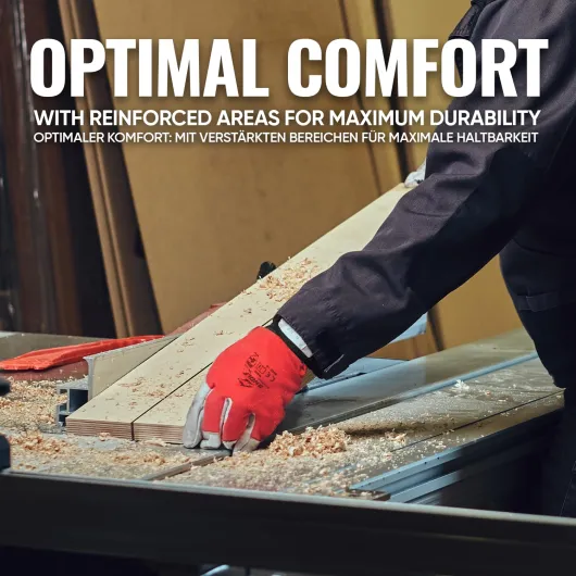 IGUANA Gants de Travail en Cuir – Lot Économique de 12 ou 60 Paires – Gants de Protection Résistants pour Professionnels 10, 12 Paires Taille 10 (Lot de 12) Rouge/Blanc