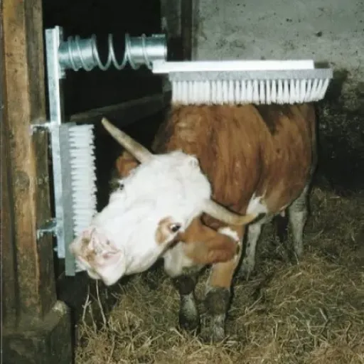 Test Brosse à vache Eurofarm (Kerbl 29325) : simple, costaud, et les vaches adorent