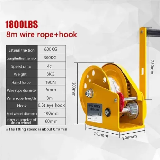 Test Treuil manuel 8 m 816,5 kg : le treuil qui fait le job sans se la raconter