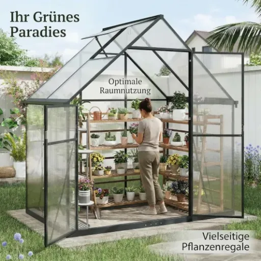 Test serre de jardin Gotland 6x4 : petite serre alu/polycarbonate qui fait le job pour un jardin de base