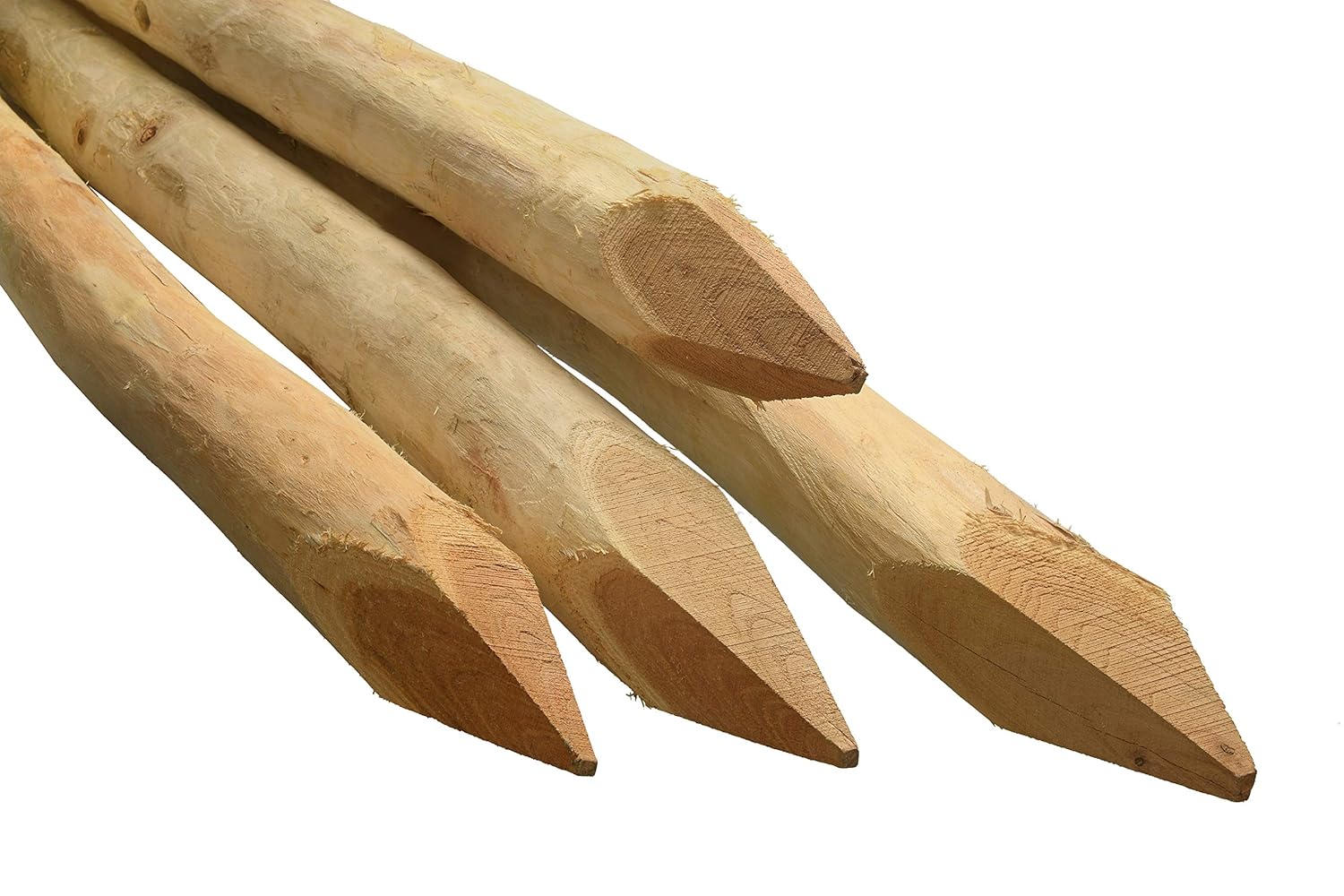Poteaux de clôture en acacia, 6 à 8 cm, poteaux en bois dur solide et robuste, naturel, 200 cm naturel 200cm