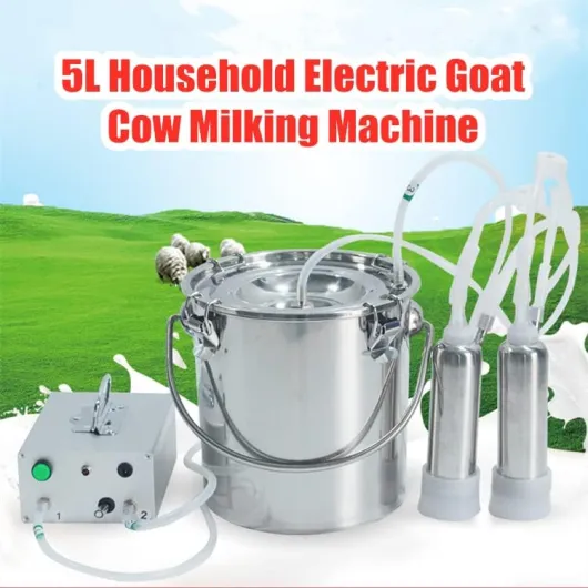 Machine à traire, faisceau de traite électrique 5L avec pompe à vide sous vide(pour Cow EU Plug)