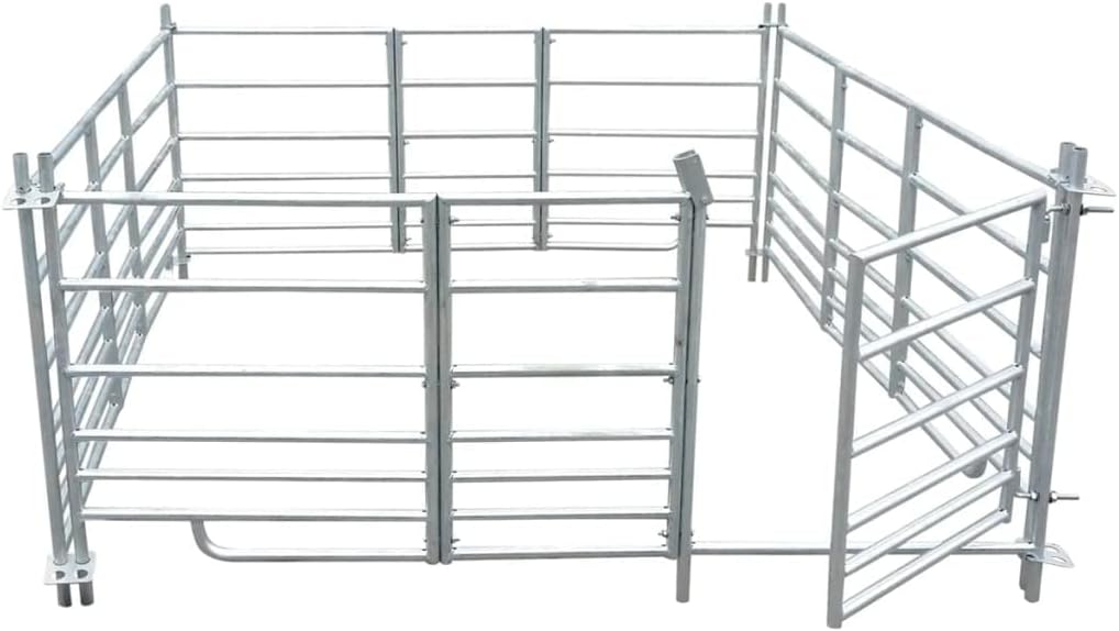 Bergerie 4 Panneaux Acier galvanisé 183 x 183 x 92 cm Élevage 63.5,141815