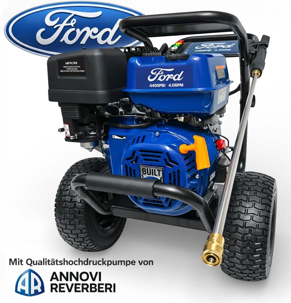 Ford Nettoyeur haute pression à essence 13 CV - Nettoyeur de surface 420 cm³ avec 303 bar - Annovi reverberi RSV-4G40 Triplex Céramique Pompe haute pression - Nettoyant industriel