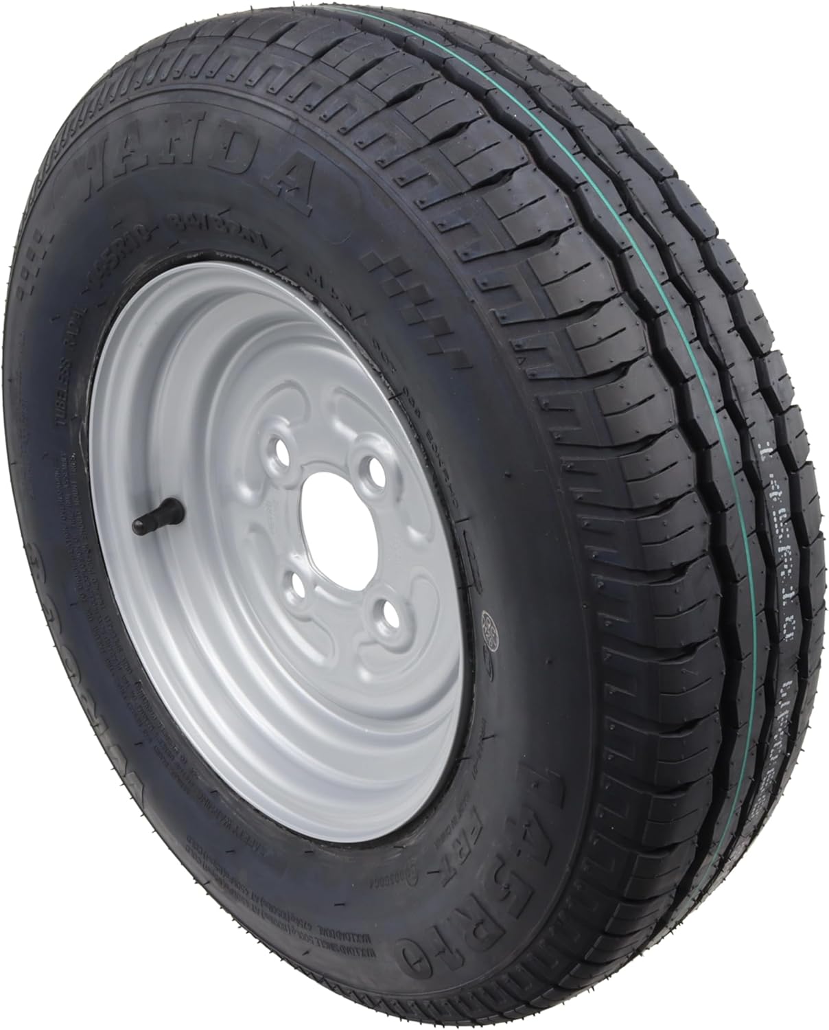 Lot de 2 roues de remorque 145/80R10 145R10, 145/10 LK 100 x 4, jante 3,50 x 10 145 10 2x