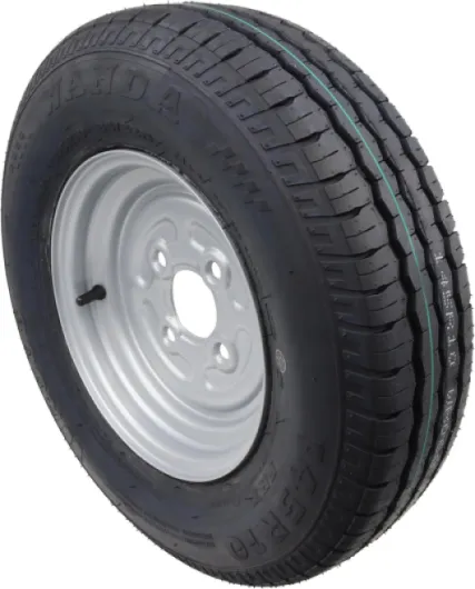 Lot de 2 roues de remorque 145/80R10 145R10, 145/10 LK 100 x 4, jante 3,50 x 10 145 10 2x