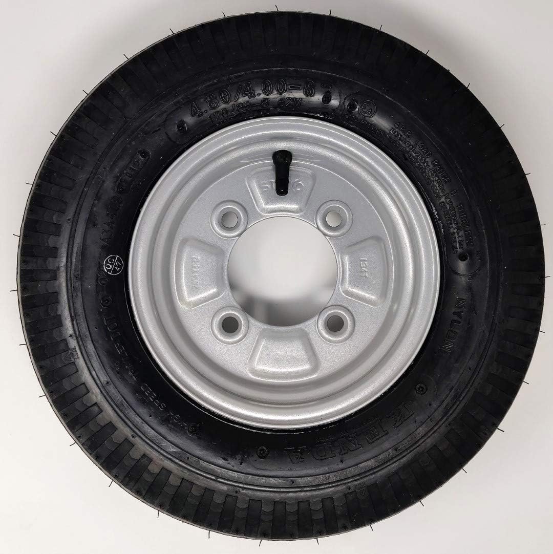 STARCO K371 Premium 8 inch 4.80/4.00-8 Trailer Wheels & Tyres 115MM PCD 1 Pair (Erde & Maypole) 8 INCH 4.80-4.00-8 62M (4PLY) 115MM PCD Noir