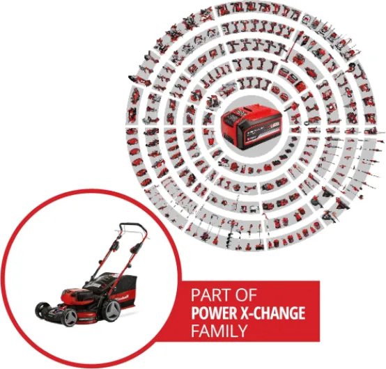 Professional Tondeuse à Gazon sans Fil GP-CM 36/47 S HW Li Power X-Change (36V, 47 cm Largeur de Coupe, autotractée, Moteur sans Charbon) Livré avec 4 Batteries 4,0Ah et 2 Chargeurs Doubles 47cm - Ancienne version