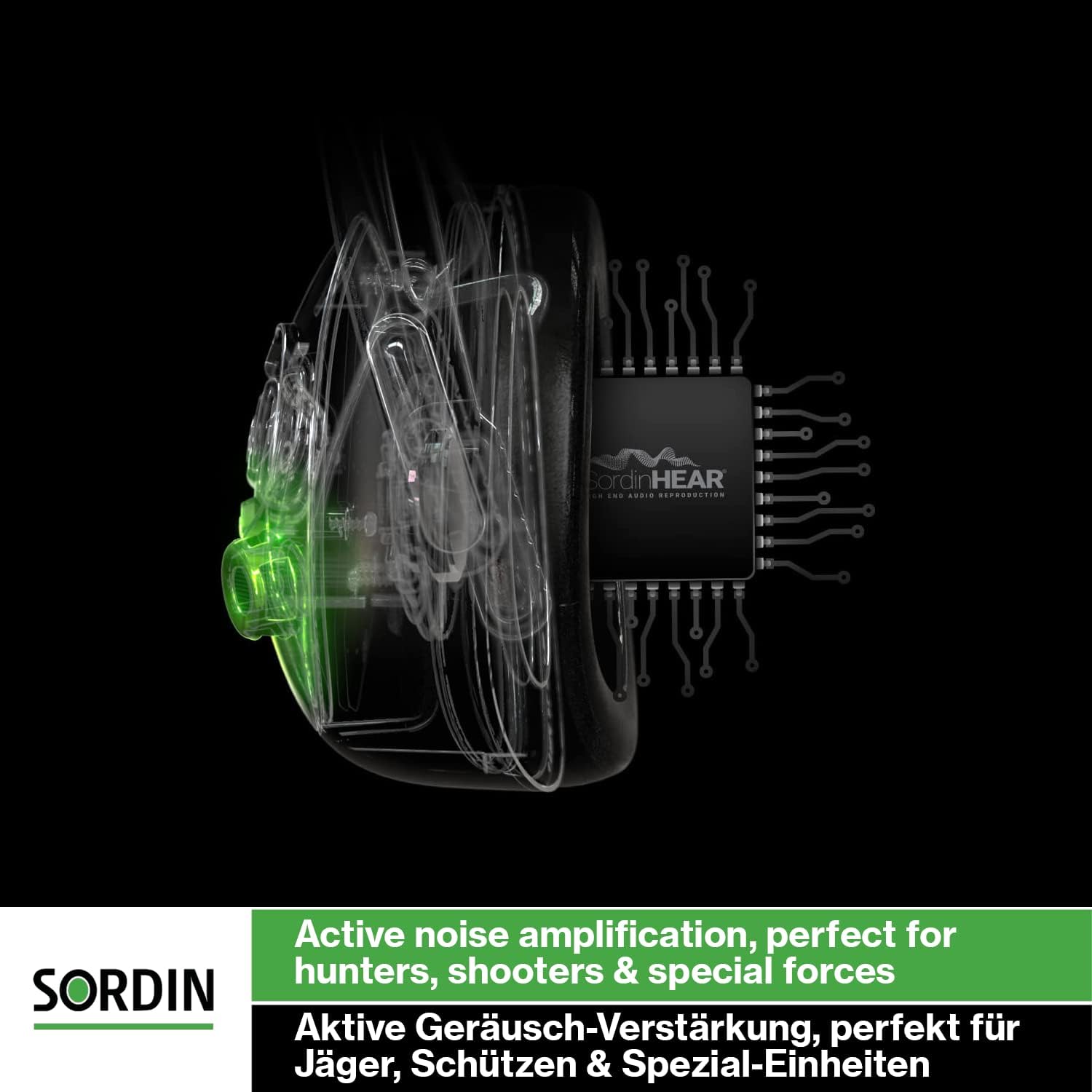 Pro X Casques Antibruit Électroniques à Forte Atténuation - 75302-X-S - Protection Auditive - Coques d'oreilles Vertes Taille unique Camouflage (Vert Inclus)