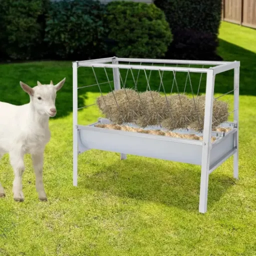 Test grand râtelier à foin 2 en 1 (200 L) : pratique pour chèvres et moutons, mais à surveiller côté rouille