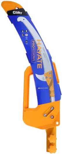 Scie télescopique professionnelle Silky Hayate 6100 (4 sections) – portée 2,4–6,1 m, lame 420 mm denture grossière 6,5/30 mm, Mirai-Me réaffûtable pour élagage exigeant 4-Pièces just' qu' à 6,1m