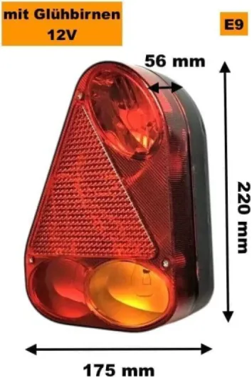 Kit d’éclairage remorque 13 broches avec 2 feux arrière, 4 éclairages de plaque LED, câble, 12V/24V, E9, avec ou sans protection