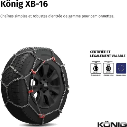 Test KÖNIG XB-16 227 : des chaînes à neige costaudes pour fourgons qui font le job sans chichi