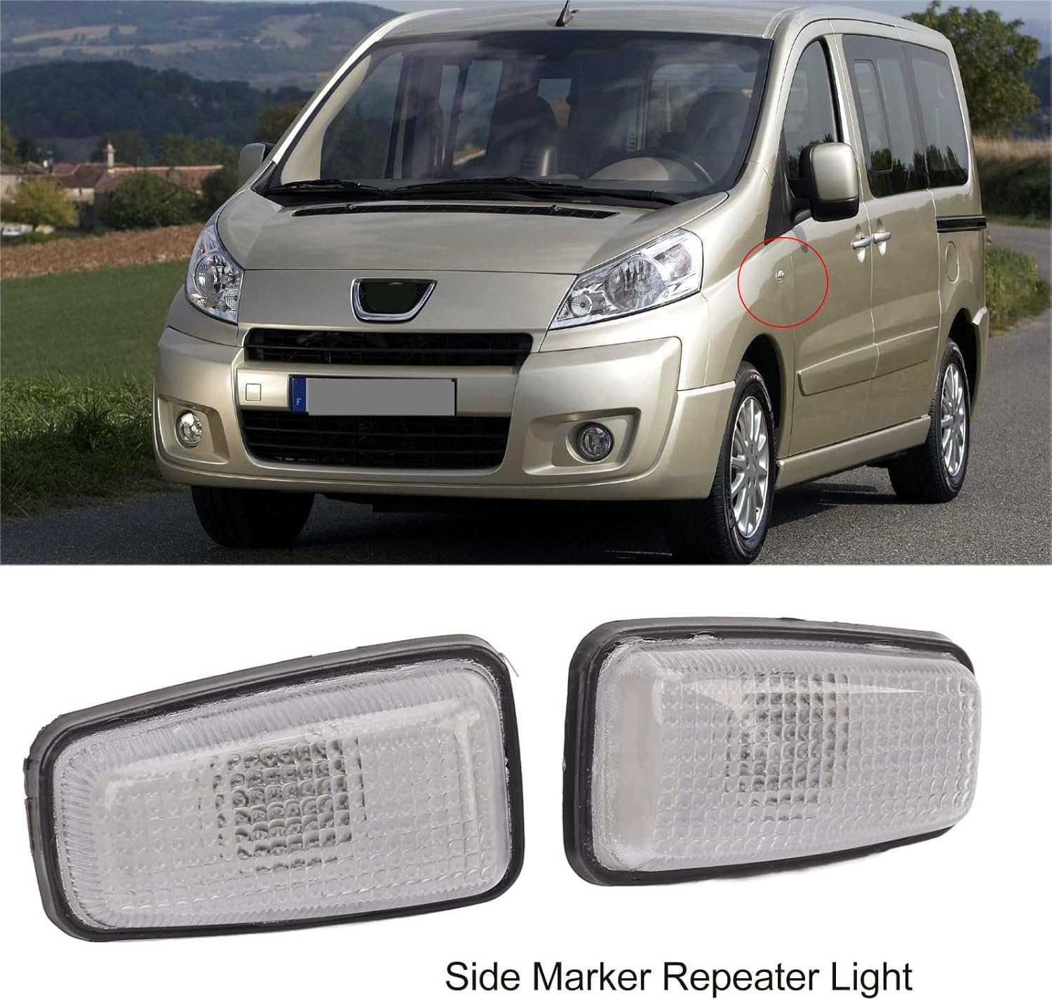 Répéteur de Clignotant Latéral LED, 2 Pièces de Remplacement pour 106 306 406 806 Expert Partner, Evasion Jumpy Xantia ZX XM, Scudo Ulysse, Zeta 1994-2002, 12 V