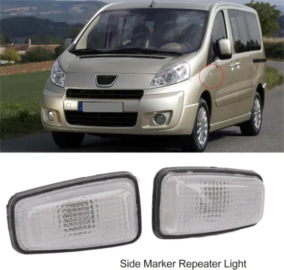 Répéteur de Clignotant Latéral LED, 2 Pièces de Remplacement pour 106 306 406 806 Expert Partner, Evasion Jumpy Xantia ZX XM, Scudo Ulysse, Zeta 1994-2002, 12 V
