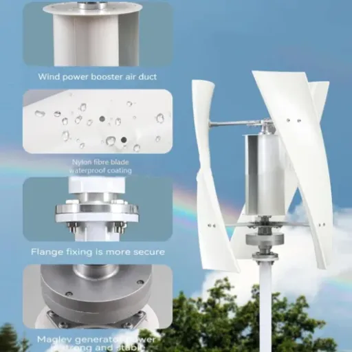 Test Wind Turbine 8000W 48V ZHPPED : une petite éolienne verticale qui vend du rêve… sur le papier
