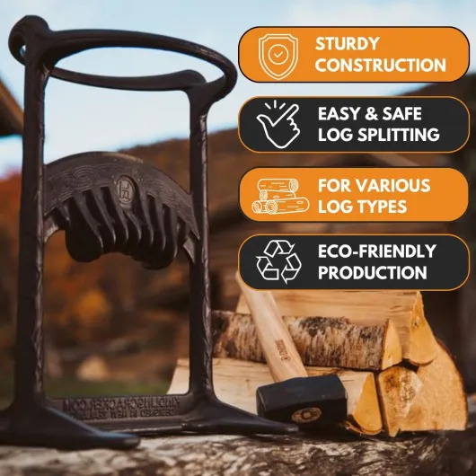 Fandango Kindling Cracker King - fendeur de buche XL en Fonte recyclée - fendeur buche Manuel sécurisé pour Bois de Chauffage - Log Splitter Compact pour cheminée, Jardin et Outillage