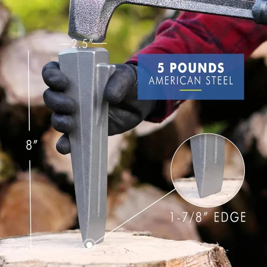 ESTWING Sure Split Wedge - 5-Pound Wood Splitting Tool with Forged Steel Construction & 1-7/8" Cutting Edge - E-5 1 1 confezione