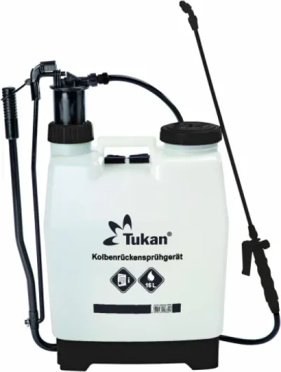 TUKAN 1600 Pulvérisateur à Dos - 16 litres pour Jardin, Forêt & Agriculture - Pompe à piston robuste avec buse réglable - Sangles rembourrées pour l’entretien des plantes sur de grandes surfaces TUKAN 16 litres